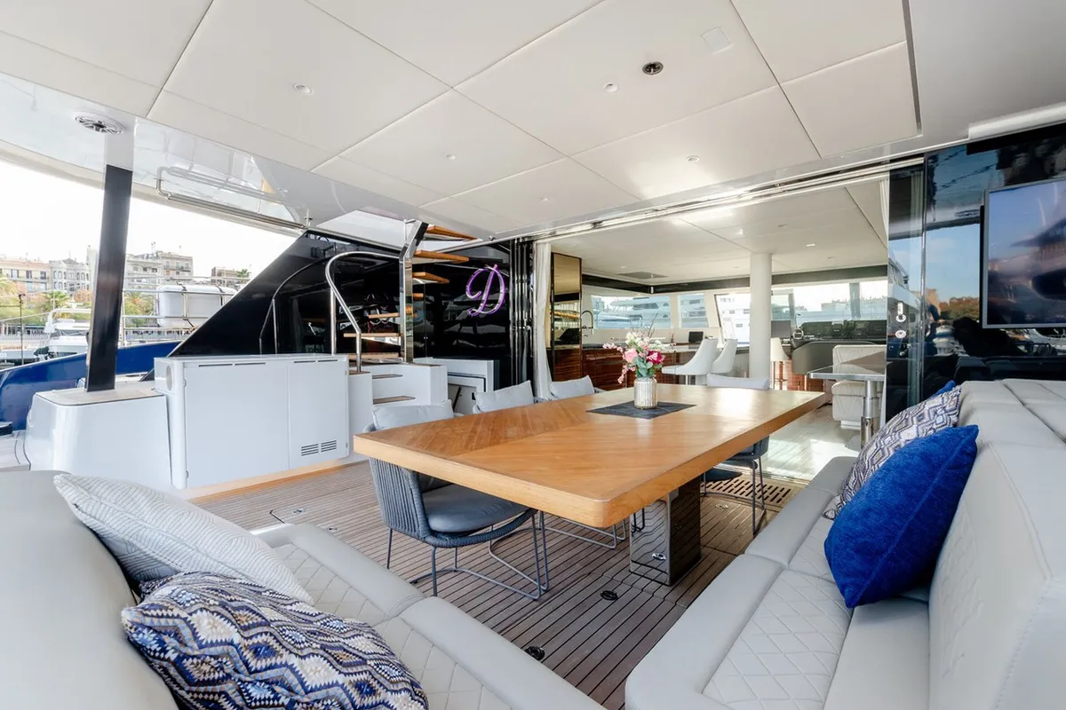 Exterior view of Dessus, a Sunreef 60 catamaran at Grad Kaštela, Croatia