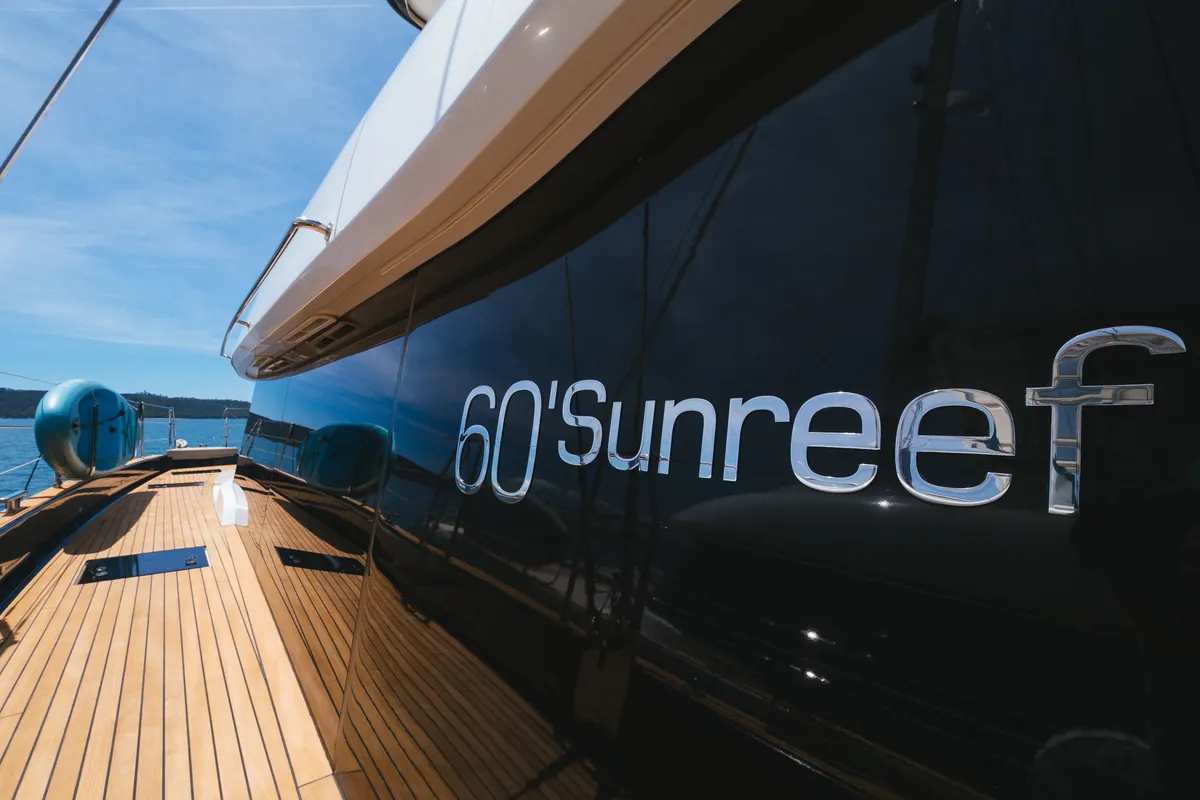 Head on Dessus, a Sunreef 60 catamaran at Grad Kaštela, Croatia