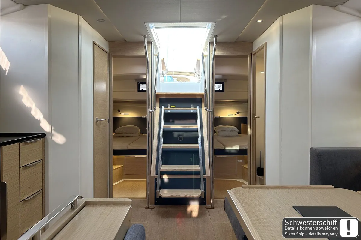 Salon of Antares, a Hanse 460 sailboat at Palma de Mallorca, Spain