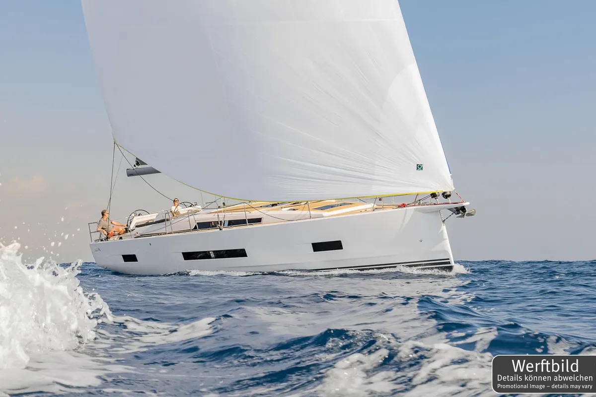 Exterior view of Antares, a Hanse 460 sailboat at Palma de Mallorca, Spain