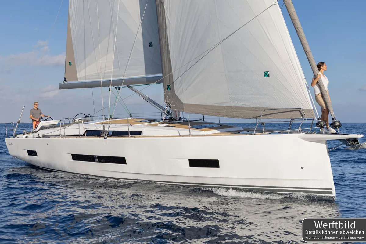 Exterior view of Antares, a Hanse 460 sailboat at Palma de Mallorca, Spain