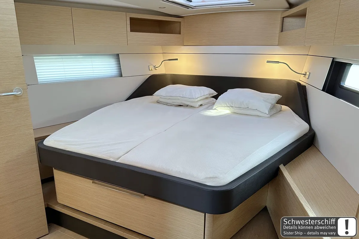 Cabin on Antares, a Hanse 460 sailboat at Palma de Mallorca, Spain