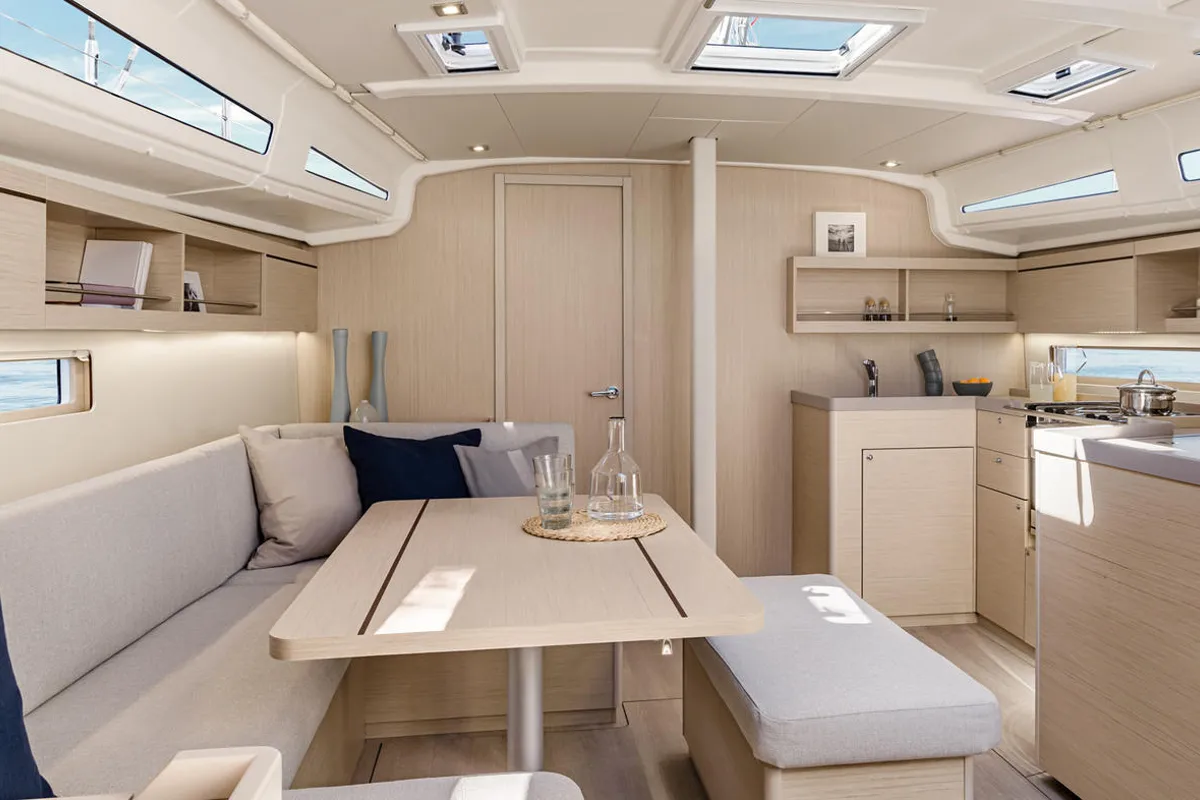 Salon of Vienna Nano, a Beneteau Oceanis 40.1 sailboat at Preveza, Greece