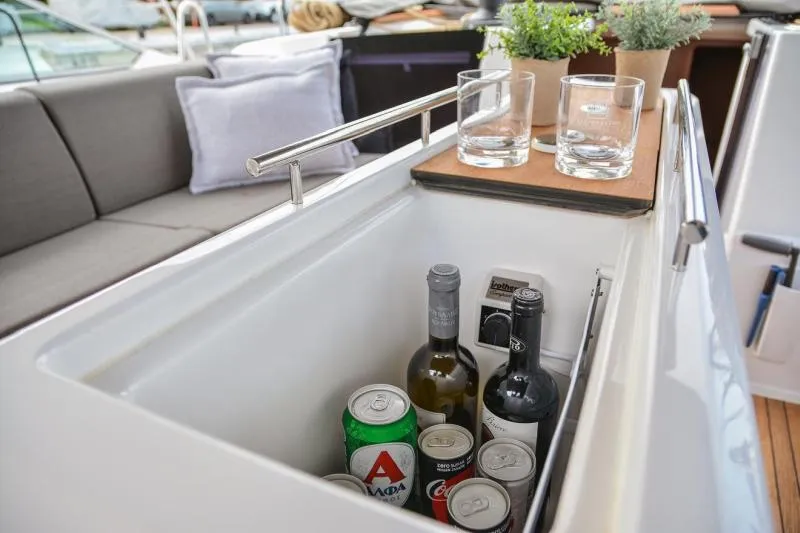 Deck of Daiquiri, a Dufour 460 Grand Large sailboat at Athens, Greece