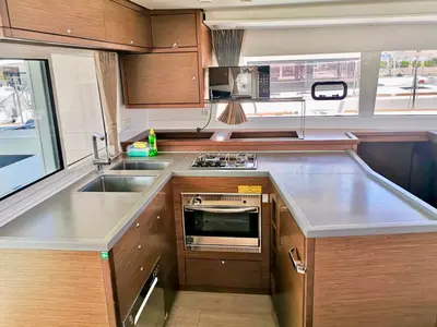 Galley of GRAND DELUXE, a Lagoon 450 catamaran at Grad Šibenik, Croatia