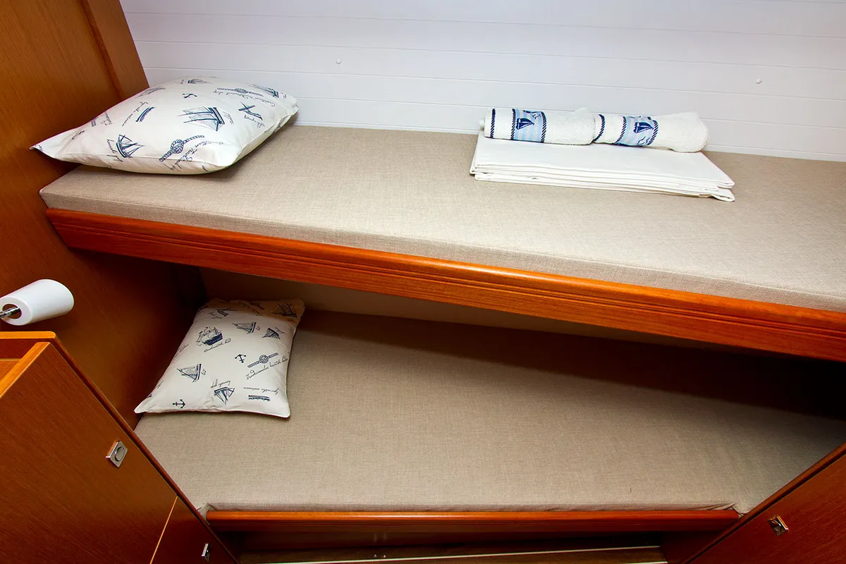 Cabin on Vela Tonka, a Bavaria Cruiser 51 sailboat at Split, Croatia