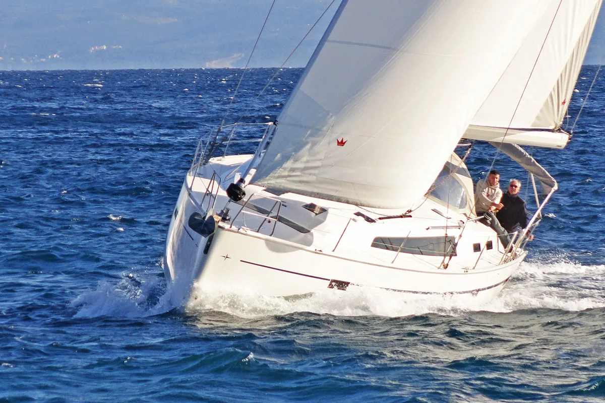Exterior view of Vela Tonka, a Bavaria Cruiser 51 sailboat at Split, Croatia