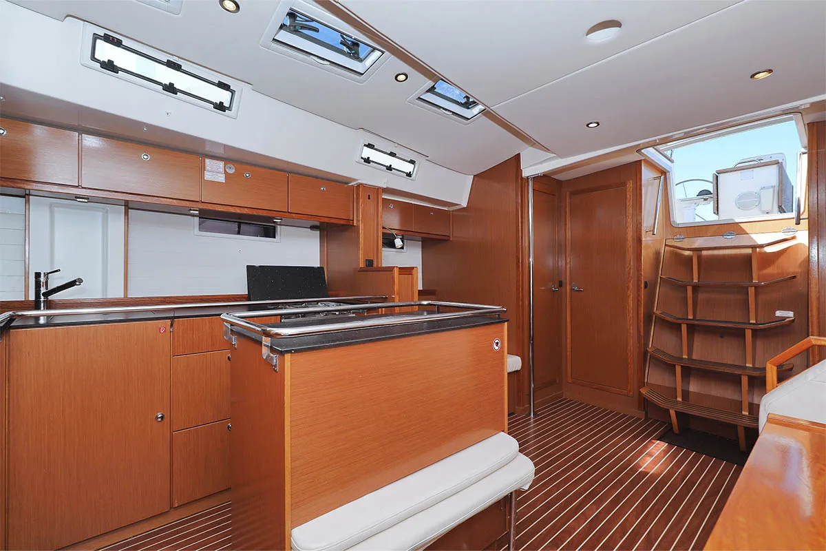 Galley of Rawa, a Bavaria 55 Cruiser sailboat at Gåshaga, Sweden