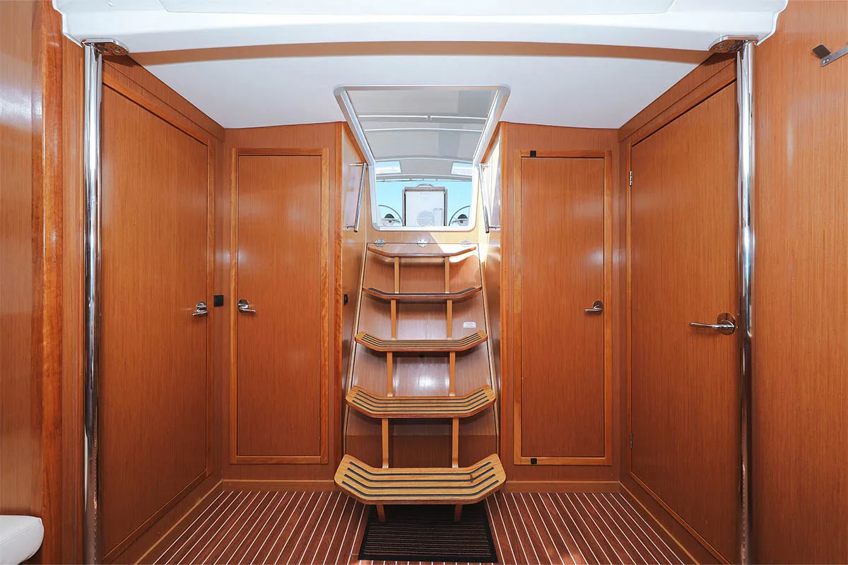 Salon of Rawa, a Bavaria 55 Cruiser sailboat at Gåshaga, Sweden