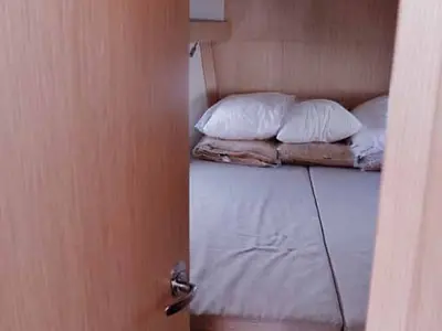 Cabin on Alesia, a Bavaria C38 sailboat at Palma de Mallorca, Spain