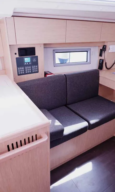 Salon of Alesia, a Bavaria C38 sailboat at Palma de Mallorca, Spain