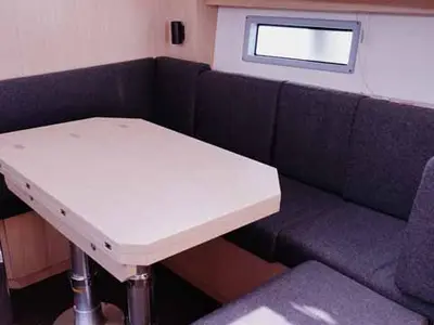 Salon of Alesia, a Bavaria C38 sailboat at Palma de Mallorca, Spain