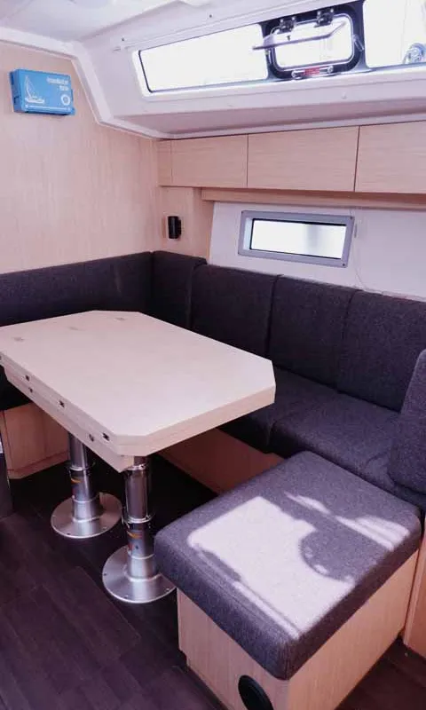 Salon of Alesia, a Bavaria C38 sailboat at Palma de Mallorca, Spain
