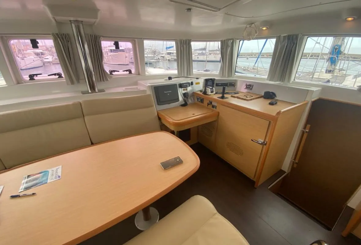 Salon of Ginevra, a Lagoon 440 catamaran at Nettuno, Italy