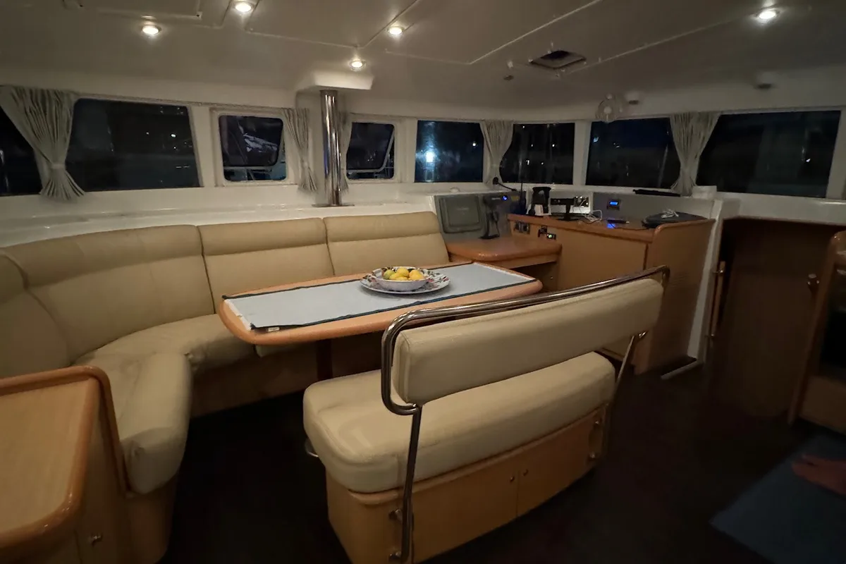 Salon of Ginevra, a Lagoon 440 catamaran at Nettuno, Italy