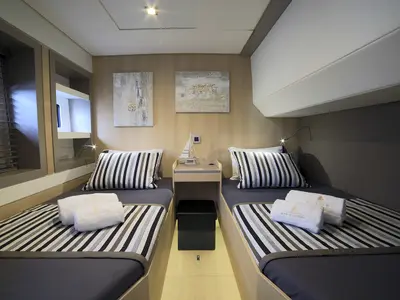 Cabin on New Horizons 3, a Bali 5.4 catamaran at Municipal Unit of Nea Peramos, Greece