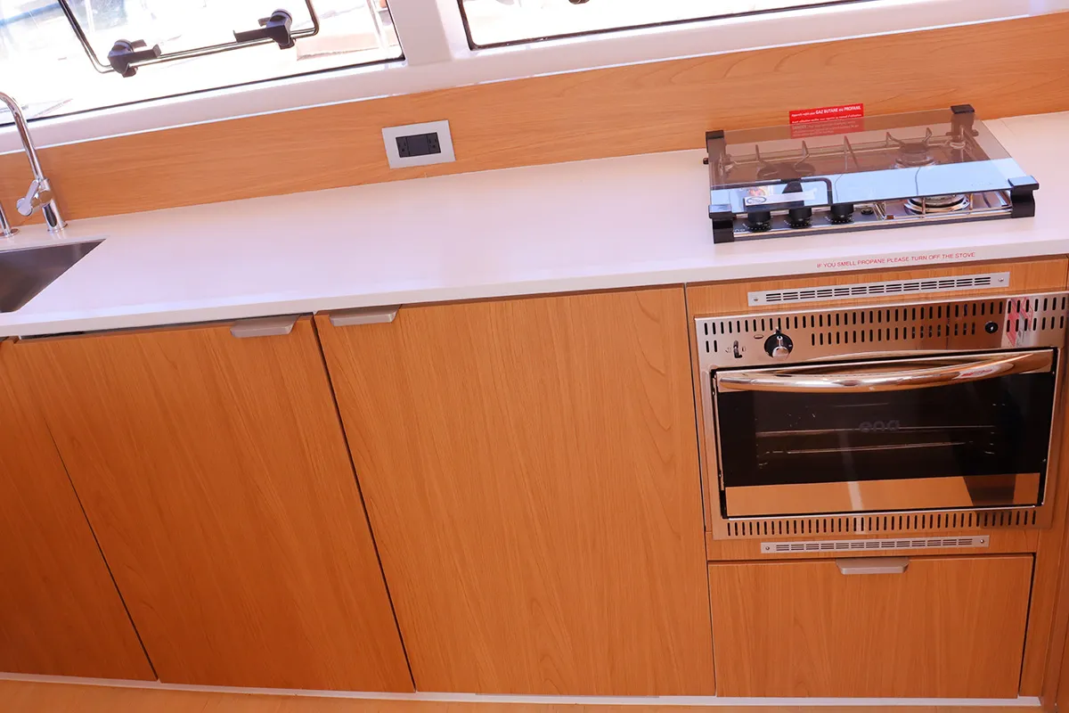 Galley of Tehani_X, a Bali Catsmart catamaran at Road Town, British Virgin Islands