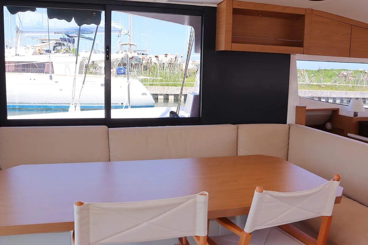 Salon of Tehani_X, a Bali Catsmart catamaran at Road Town, British Virgin Islands