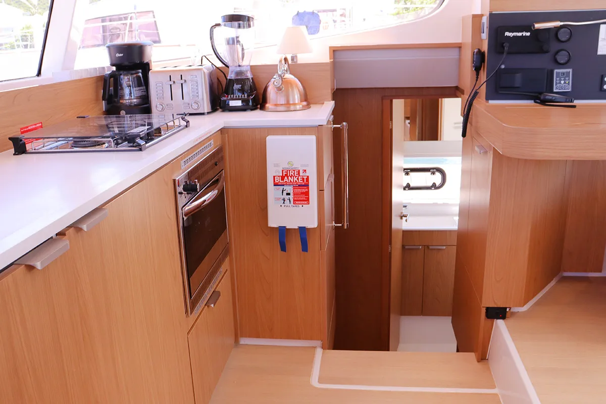 Galley of Tehani_X, a Bali Catsmart catamaran at Road Town, British Virgin Islands