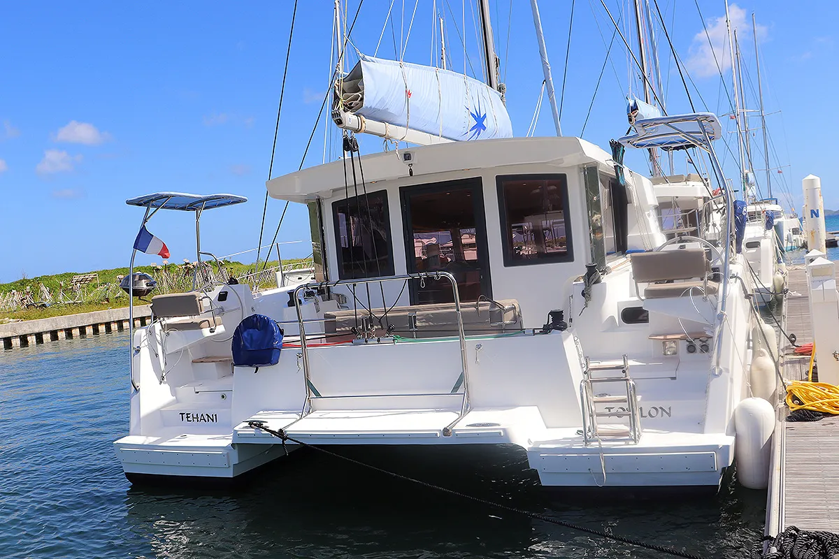 Exterior view of Tehani_X, a Bali Catsmart catamaran at Road Town, British Virgin Islands