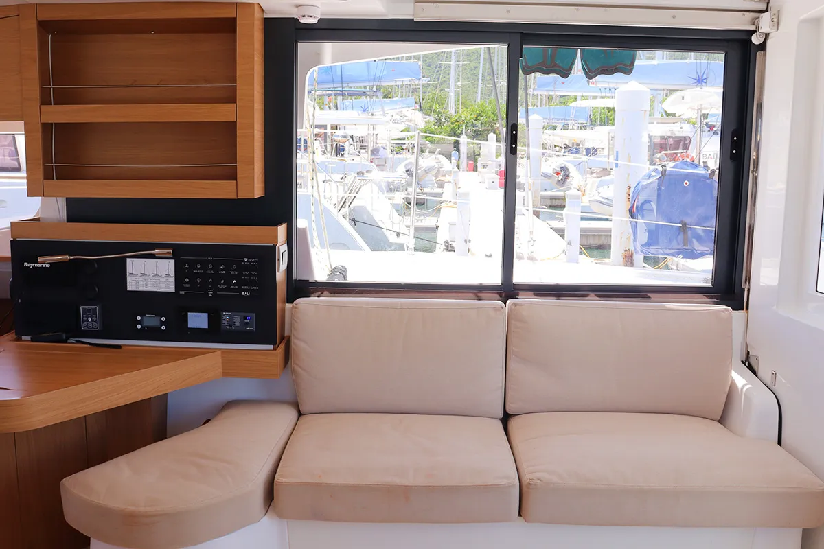Salon of Tehani_X, a Bali Catsmart catamaran at Road Town, British Virgin Islands