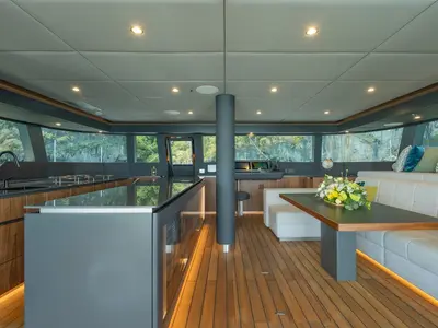 Galley of E-Motion, a Sunreef 60 E catamaran at Ko Kaeo, Thailand