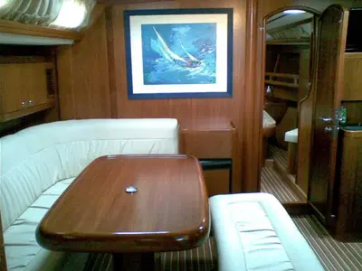 Salon of FanClub VII, a Ocean Star 51.2 sailboat at Athens, Greece