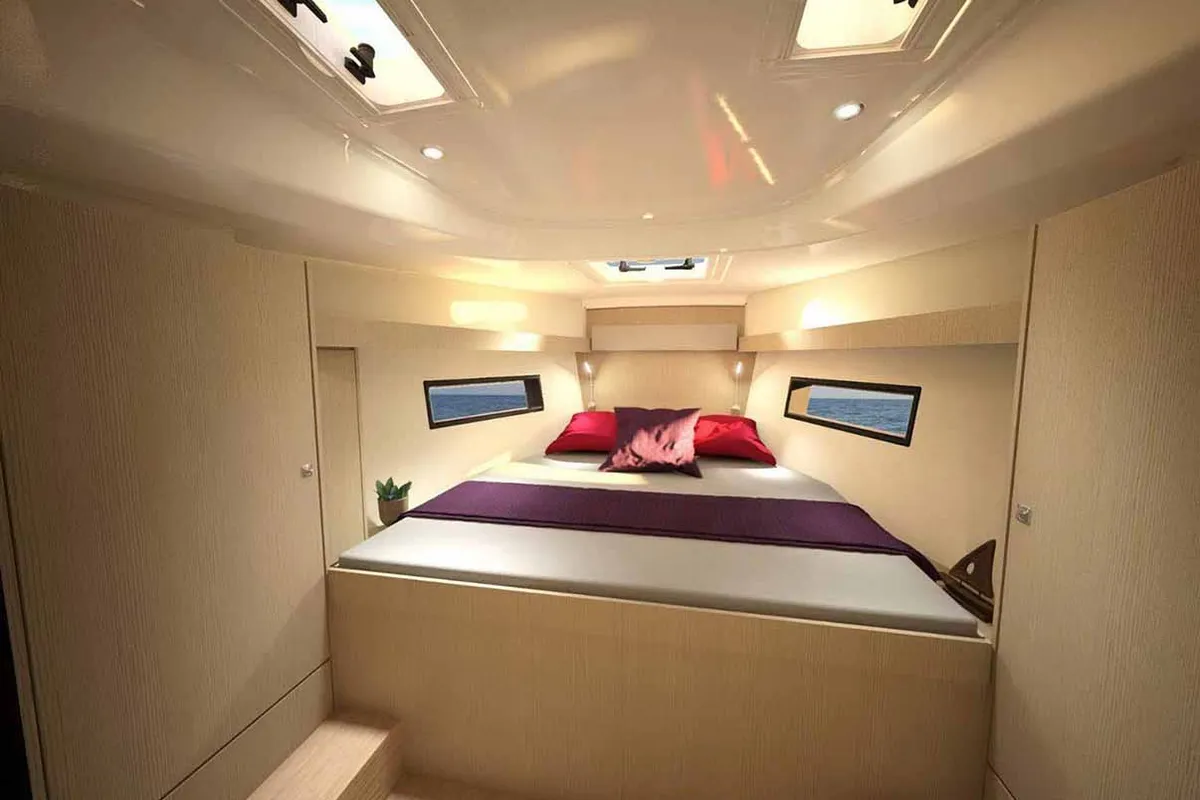 Cabin on Lizzy, a Bavaria C38 sailboat at Palma de Mallorca, Spain