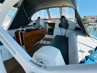 Deck of AVISA, a Elan Impression 40 sailboat at Novi Vinodolski, Croatia