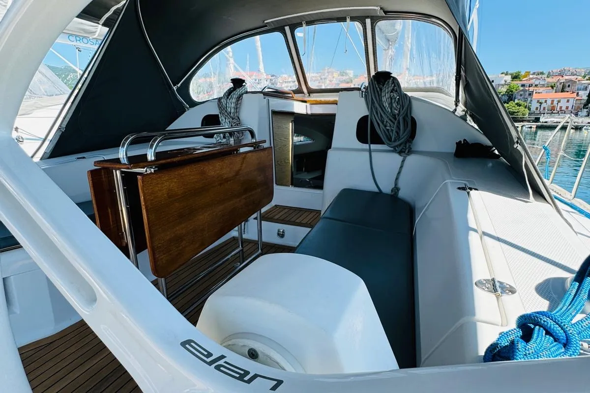 Deck of AVISA, a Elan Impression 40 sailboat at Novi Vinodolski, Croatia