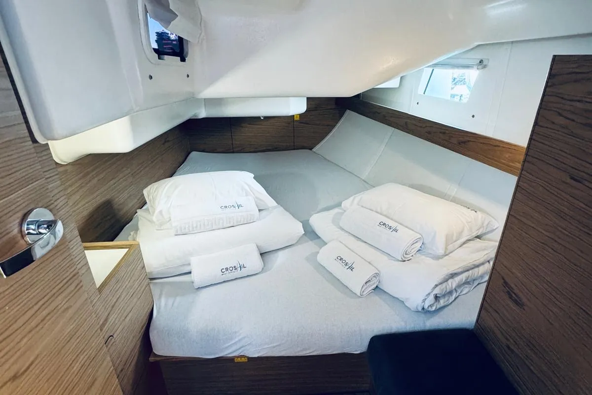 Cabin on AVISA, a Elan Impression 40 sailboat at Novi Vinodolski, Croatia