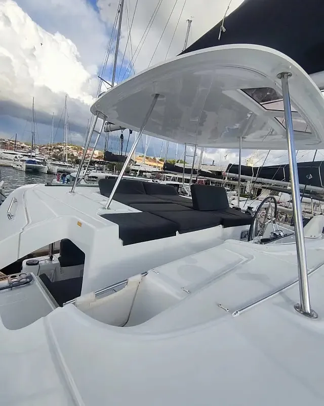 Deck of Coolway, a Lagoon 46 catamaran at Grad Trogir, Croatia