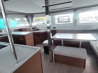 Salon of Coolway, a Lagoon 46 catamaran at Grad Trogir, Croatia