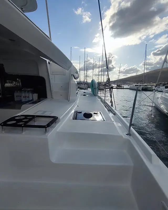 Deck of Coolway, a Lagoon 46 catamaran at Grad Trogir, Croatia