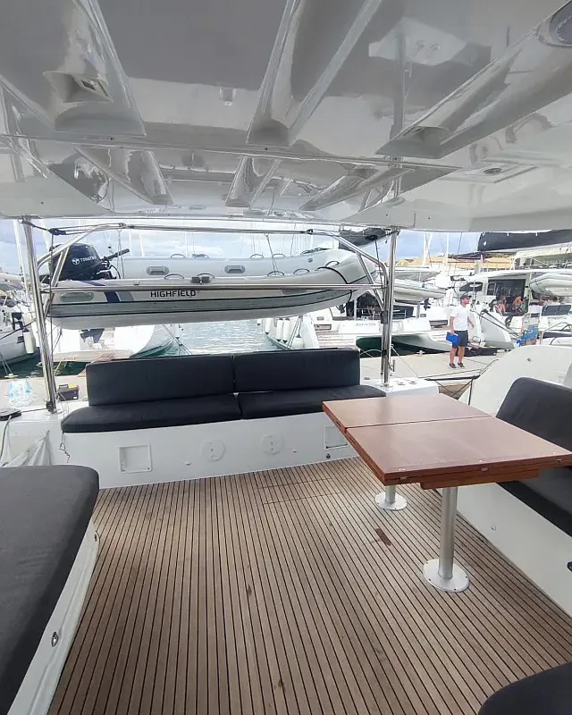 Deck of Coolway, a Lagoon 46 catamaran at Grad Trogir, Croatia