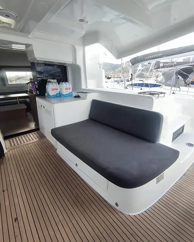 Deck of Coolway, a Lagoon 46 catamaran at Grad Trogir, Croatia