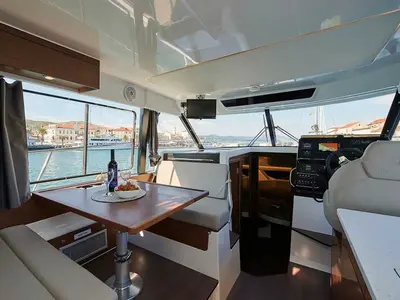 Salon of Merry Fisher 1095 Fly, a Jeanneau Merry Fisher 1095 Fly motorboat at Grad Trogir, Croatia