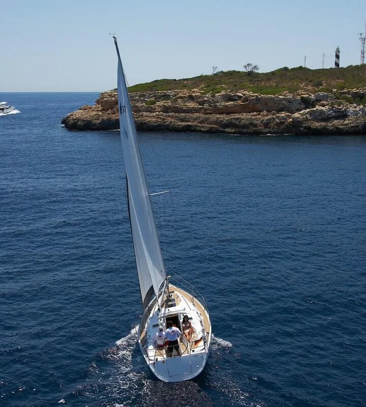 Exterior view of Seepocke, a Bavaria 31 Cruiser sailboat at Flensburg, Germany