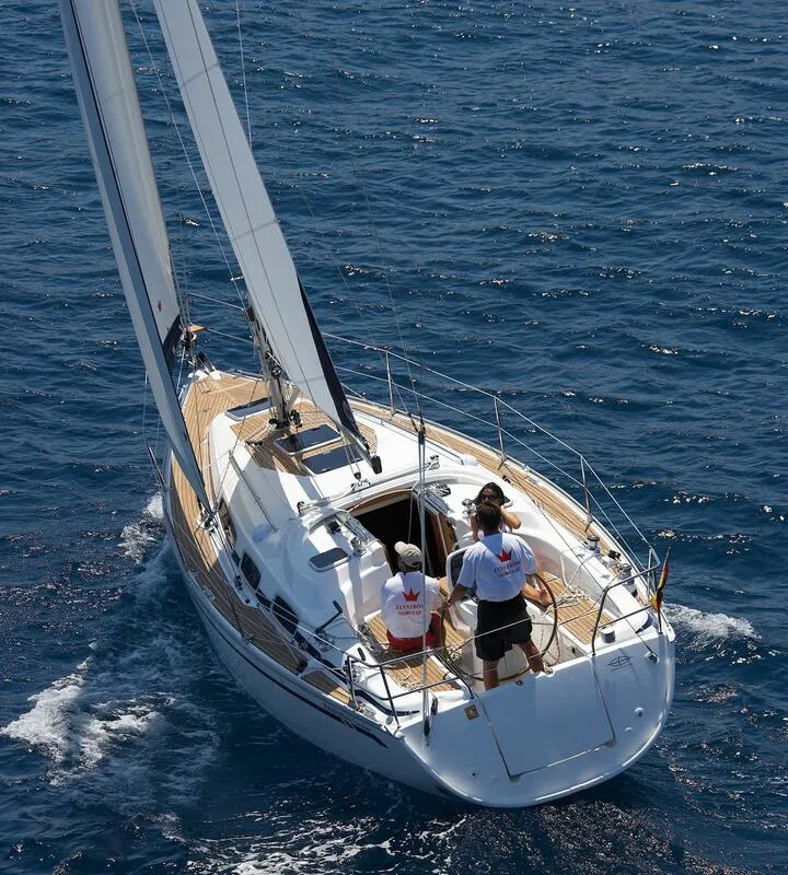 Exterior view of Seepocke, a Bavaria 31 Cruiser sailboat at Flensburg, Germany