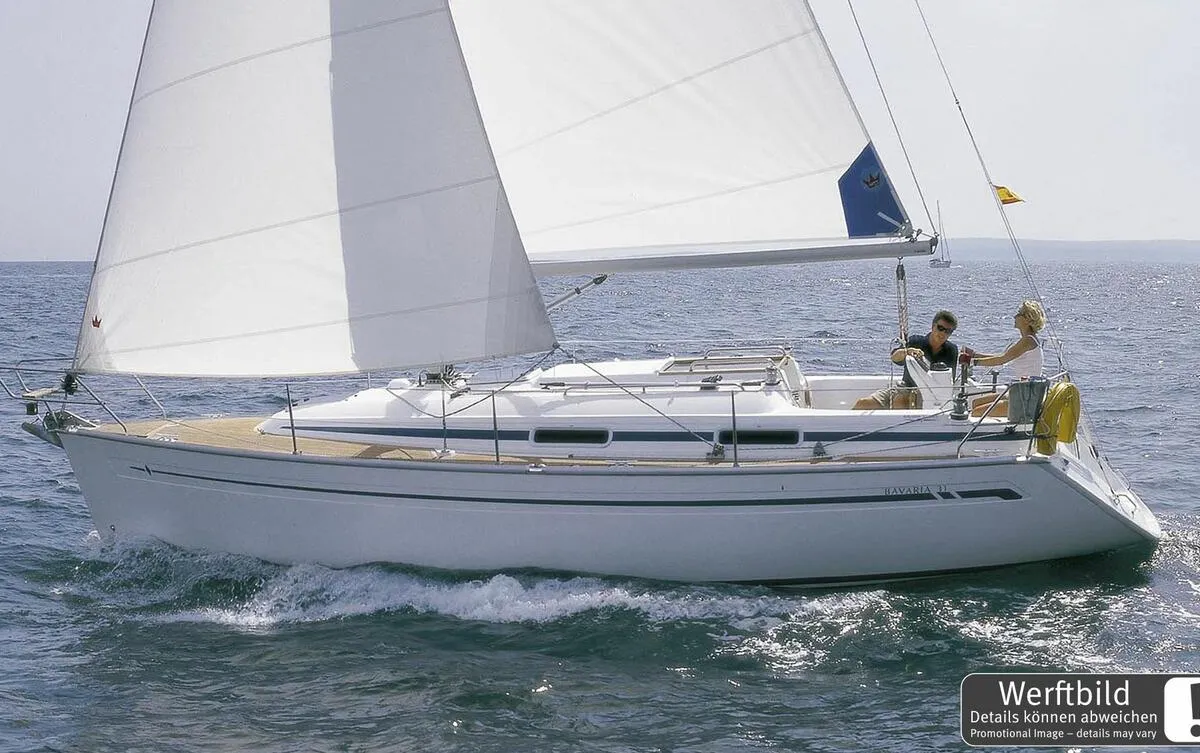 Exterior view of Seepocke, a Bavaria 31 Cruiser sailboat at Flensburg, Germany