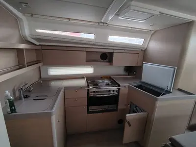 Galley of Elisa, a Beneteau Oceanis 40.1 sailboat at Punat, Croatia