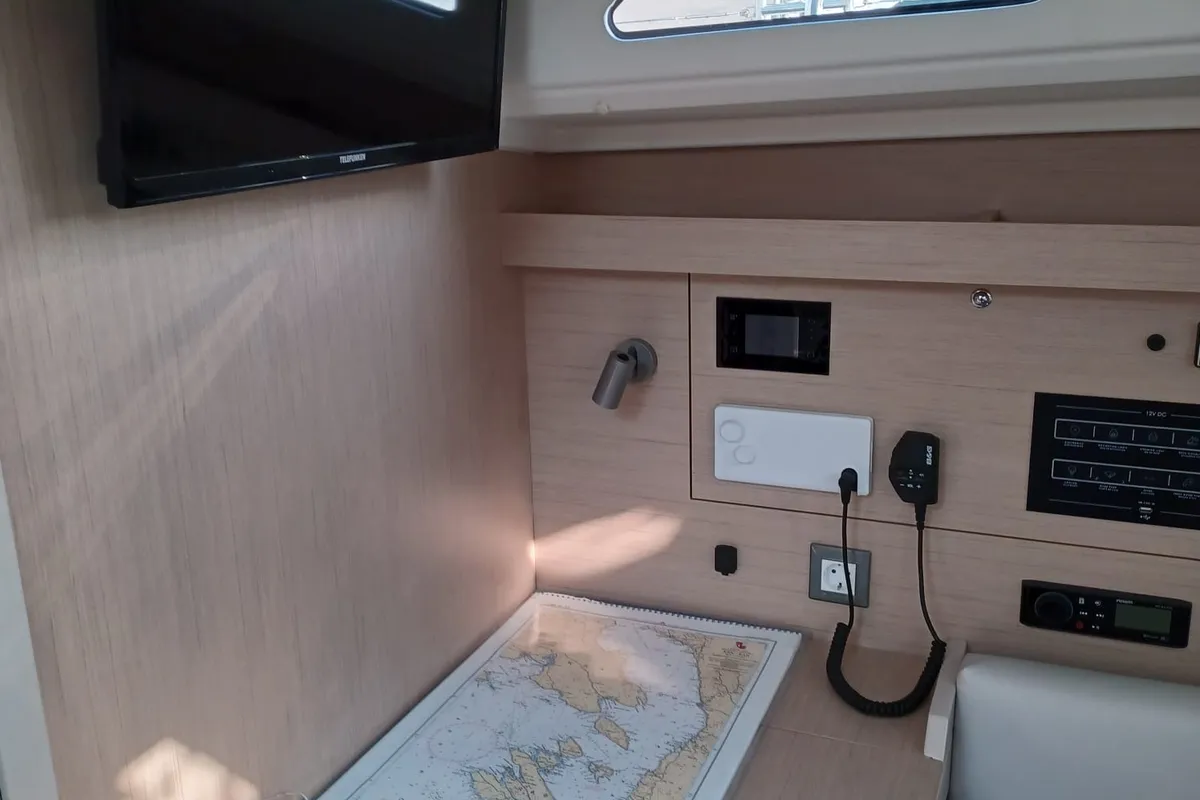 Salon of Elisa, a Beneteau Oceanis 40.1 sailboat at Punat, Croatia