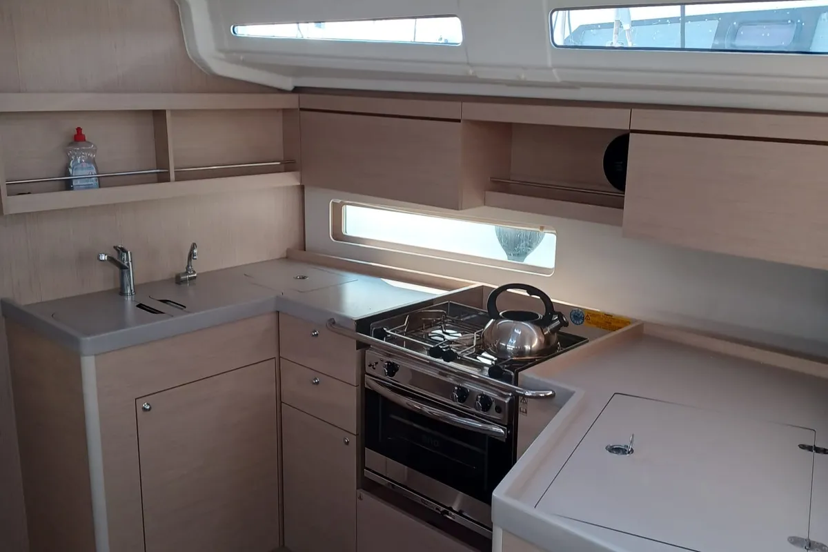 Galley of Elisa, a Beneteau Oceanis 40.1 sailboat at Punat, Croatia