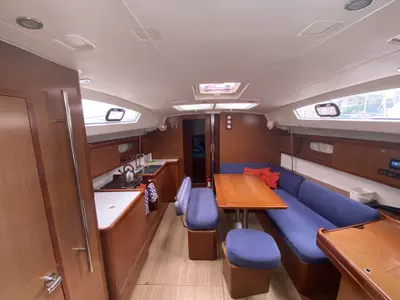Salon of Bliss, a Beneteau Oceanis 43 sailboat at Fethiye, Turkey