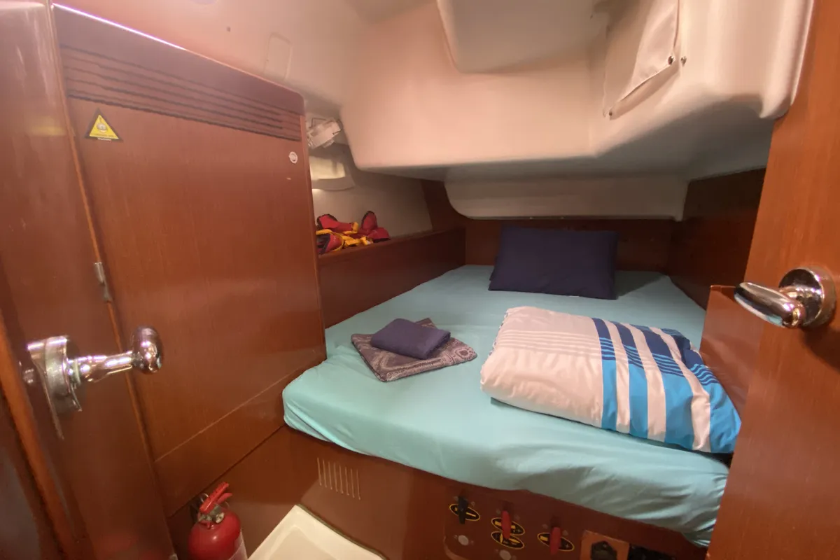 Cabin on Bliss, a Beneteau Oceanis 43 sailboat at Fethiye, Turkey
