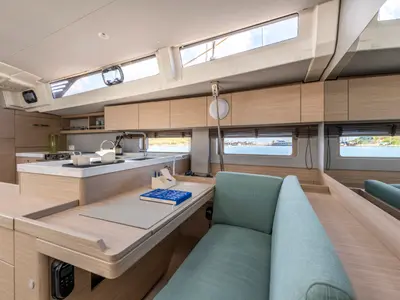 Salon of TINČIKA, a Beneteau Oceanis 52 sailboat at Split, Croatia