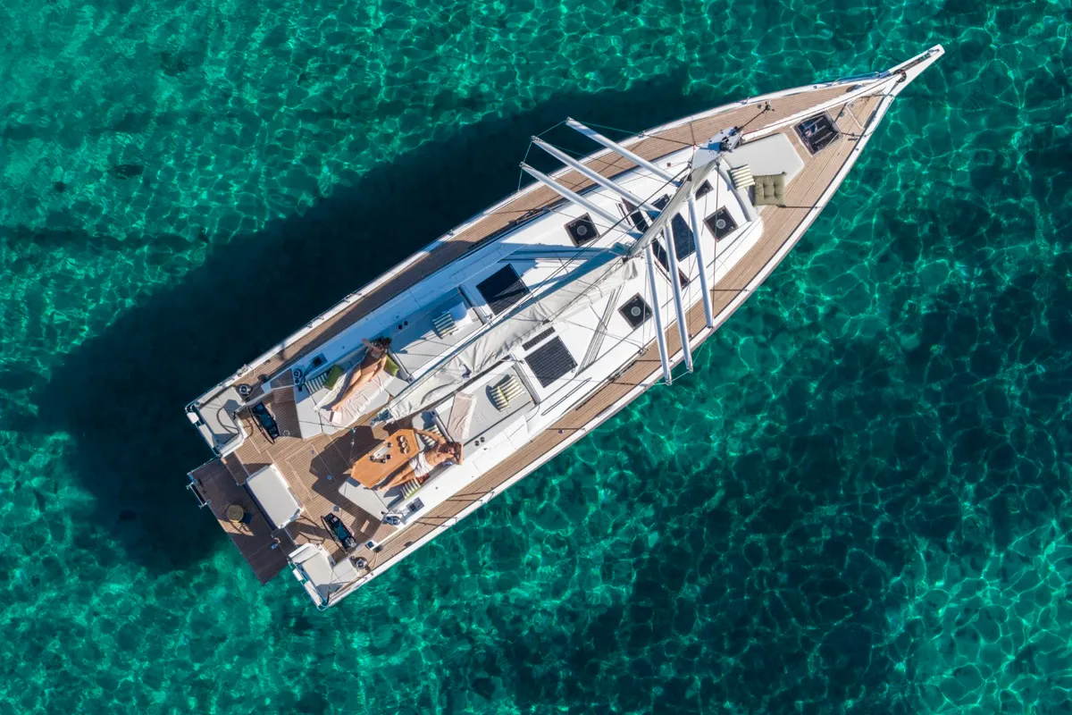 Exterior view of TINČIKA, a Beneteau Oceanis 52 sailboat at Split, Croatia