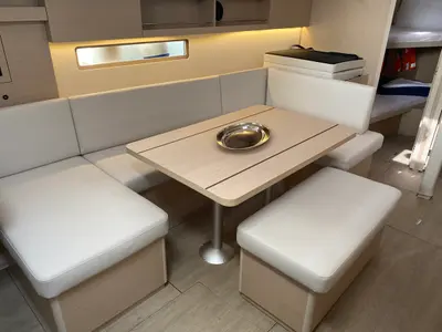 Salon of Blue Eyes II, a Beneteau Oceanis 40.1 sailboat at Olbia, Italy