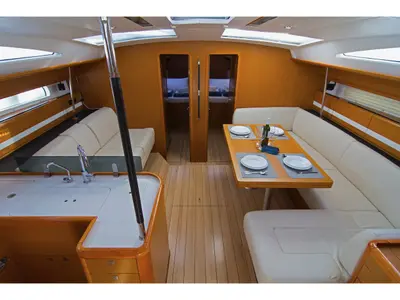 Galley of Omega Kiss, a Jeanneau 53 sailboat at Dubrovnik, Croatia