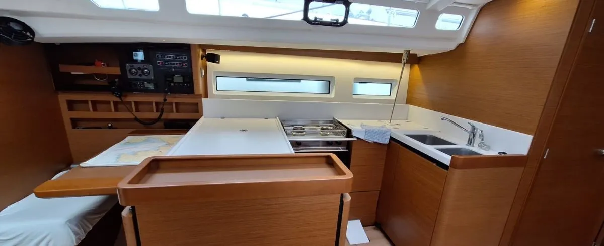 Galley of Soyka, a Jeanneau Sun Odyssey 440 sailboat at Grad Šibenik, Croatia